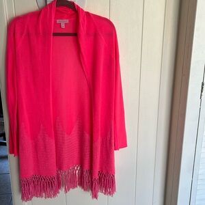 Lily pulitzer long fringe sweater